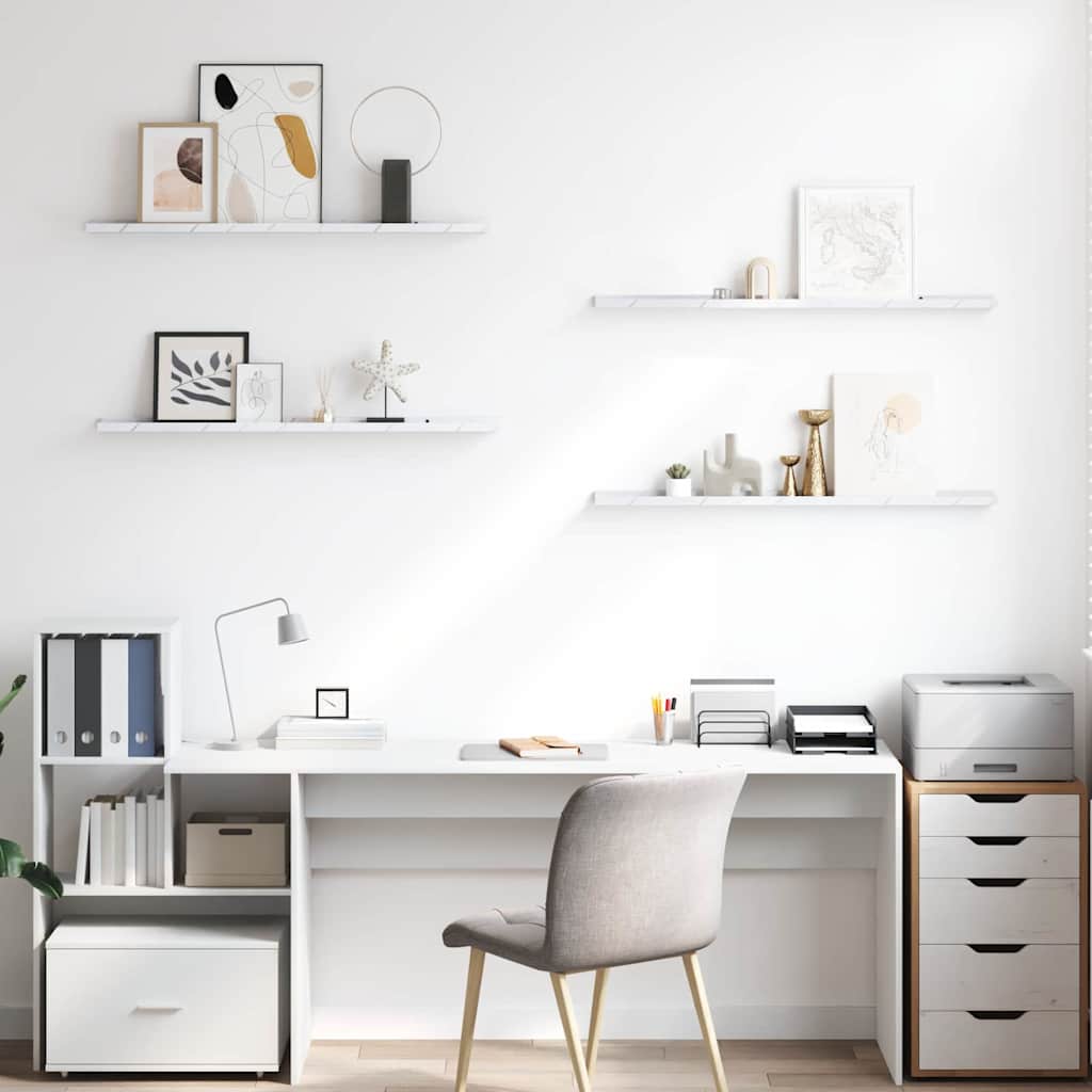 Scaffale da parete 4 pcs Marmo Bianco 100 x 9 x 3 cm