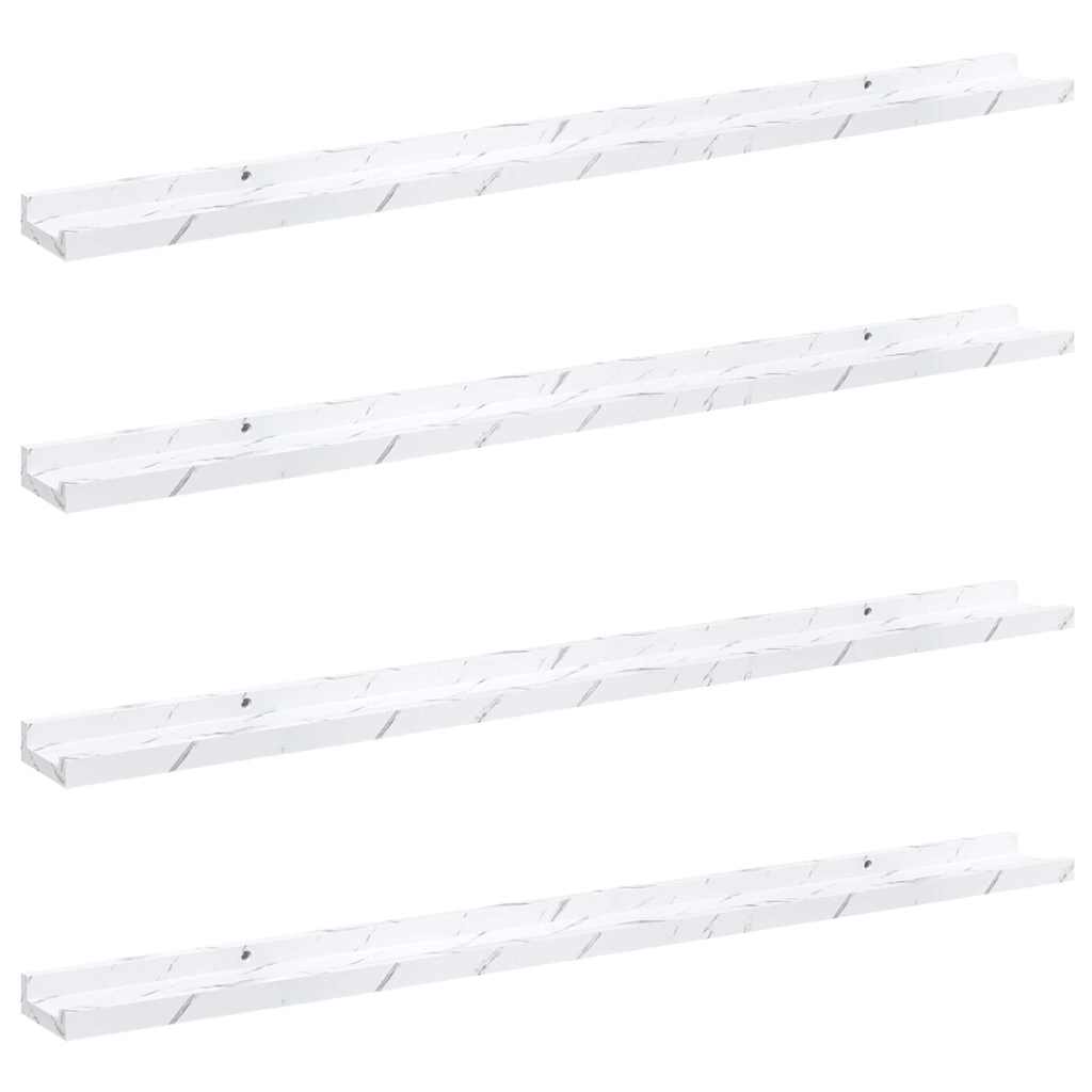 Scaffale da parete 4 pcs Marmo Bianco 100 x 9 x 3 cm