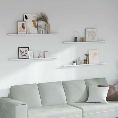 Scaffale da parete 4 pcs Marmo Bianco 115 x 9 x 3 cm