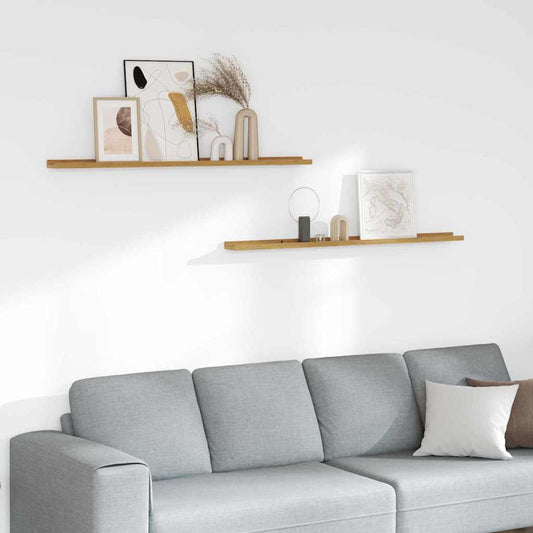 Scaffale da parete 2 pcs Beige 115 x 9 x 3 cm Legno multistrato