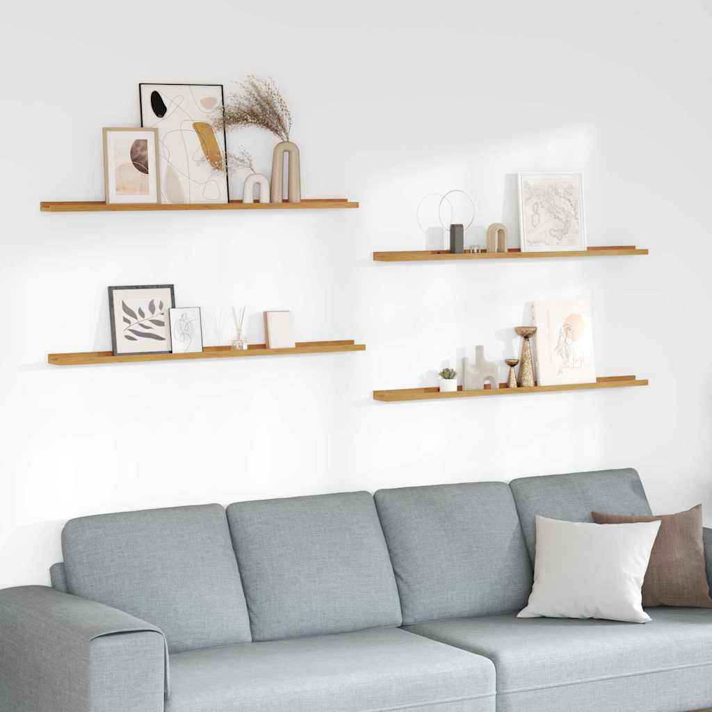 Scaffale da parete 4 pcs Beige 115 x 9 x 3 cm Legno multistrato