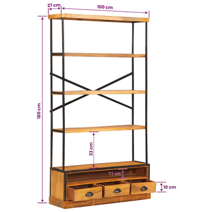 Scaffale a 5 ripiani Naturale 100 x 30 x 180 cm | homemem39