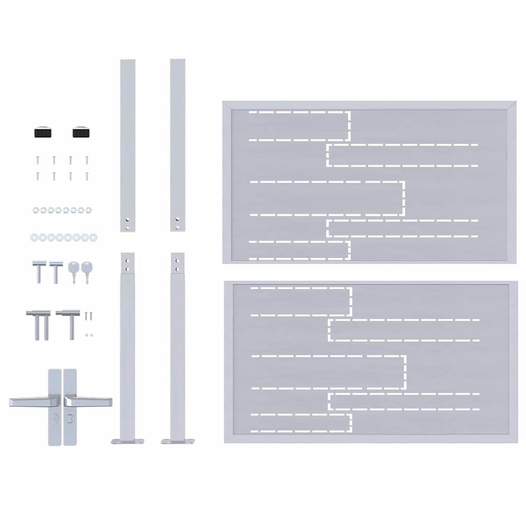 Cancello da giardino Argento 96 x 100 cm Acciaio inossidabile