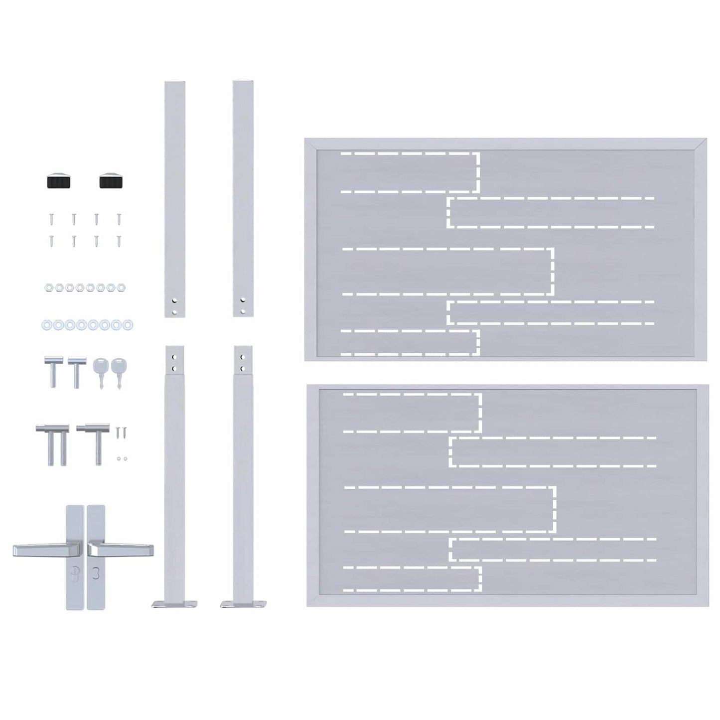 Cancello da giardino Argento 96 x 100 cm Acciaio inossidabile