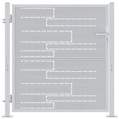 Cancello da giardino Argento 96 x 100 cm Acciaio inossidabile