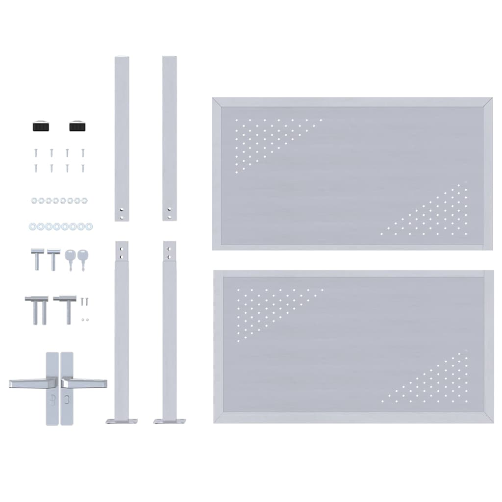 Cancello da giardino Argento 85 x 100 cm Acciaio inossidabile