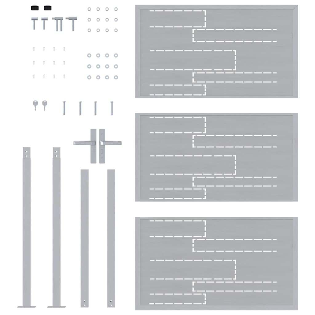 Cancello da giardino Argento 100 x 125 cm Acciaio inossidabile