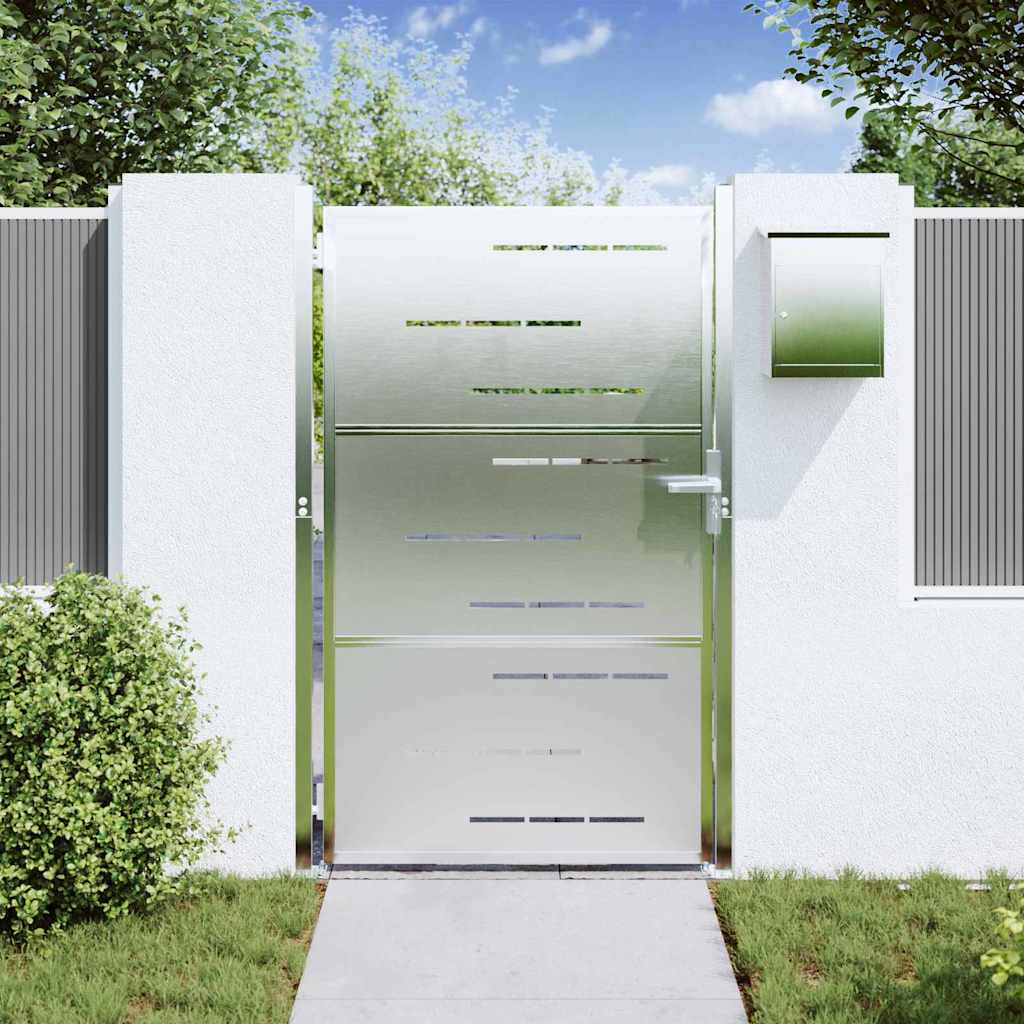 Cancello da giardino Argento 100 x 125 cm Acciaio inossidabile