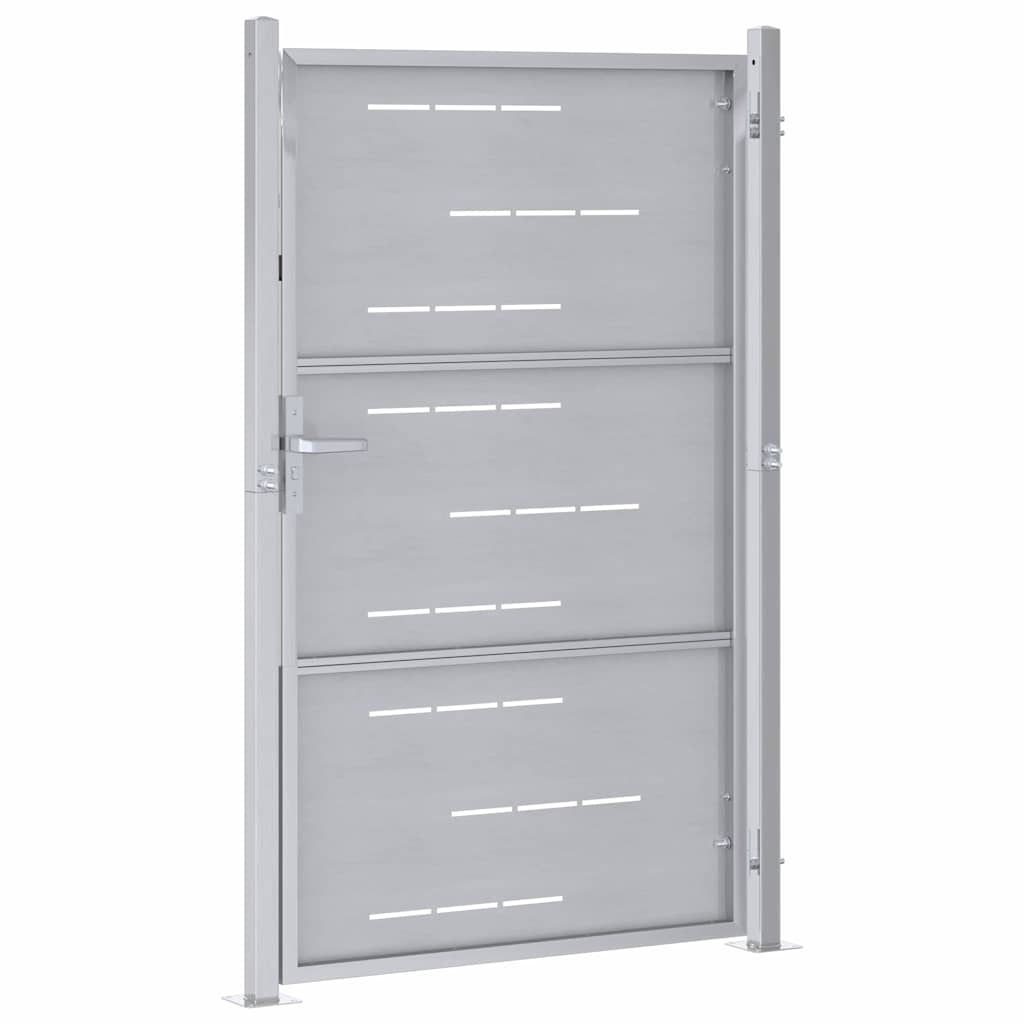 Cancello da giardino Argento 100 x 125 cm Acciaio inossidabile