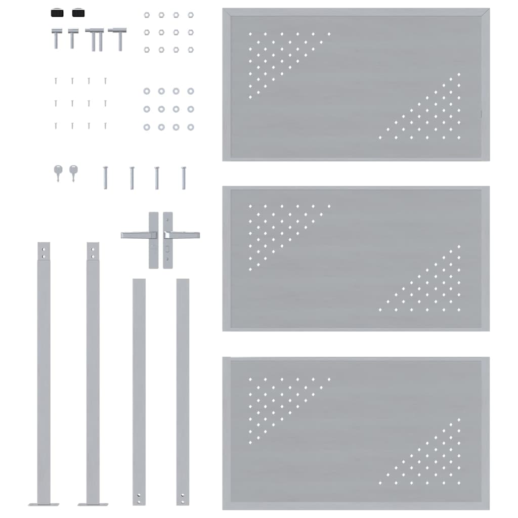 Cancello da giardino Argento 100 x 125 cm Acciaio inossidabile