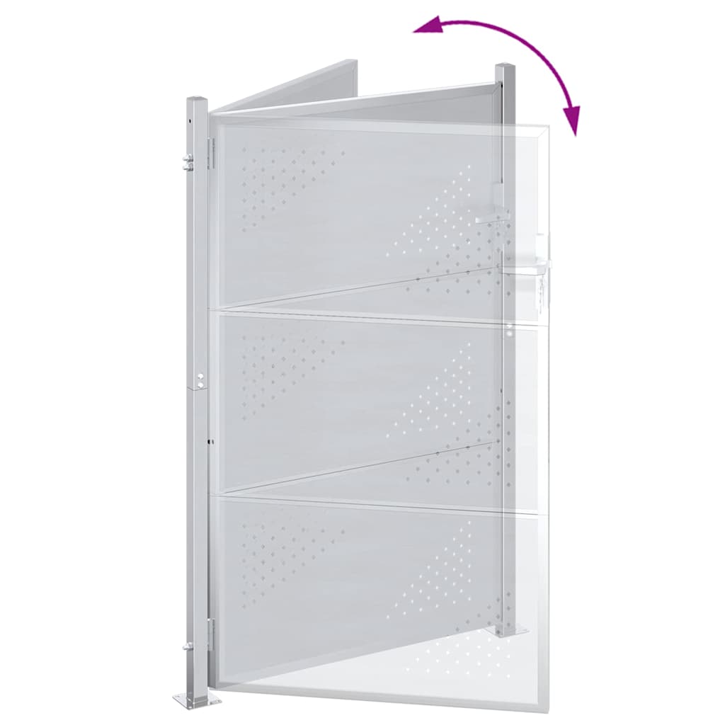 Cancello da giardino Argento 100 x 125 cm Acciaio inossidabile