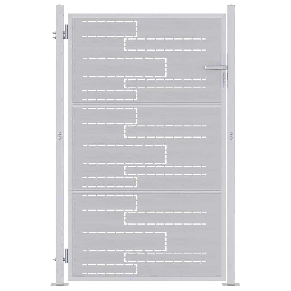 Cancello da giardino Argento 100 x 150 cm Acciaio inossidabile