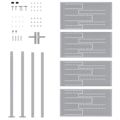 Cancello da giardino Argento 96 x 180 cm Acciaio inossidabile