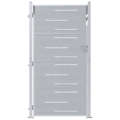 Cancello da giardino Argento 96 x 180 cm Acciaio inossidabile