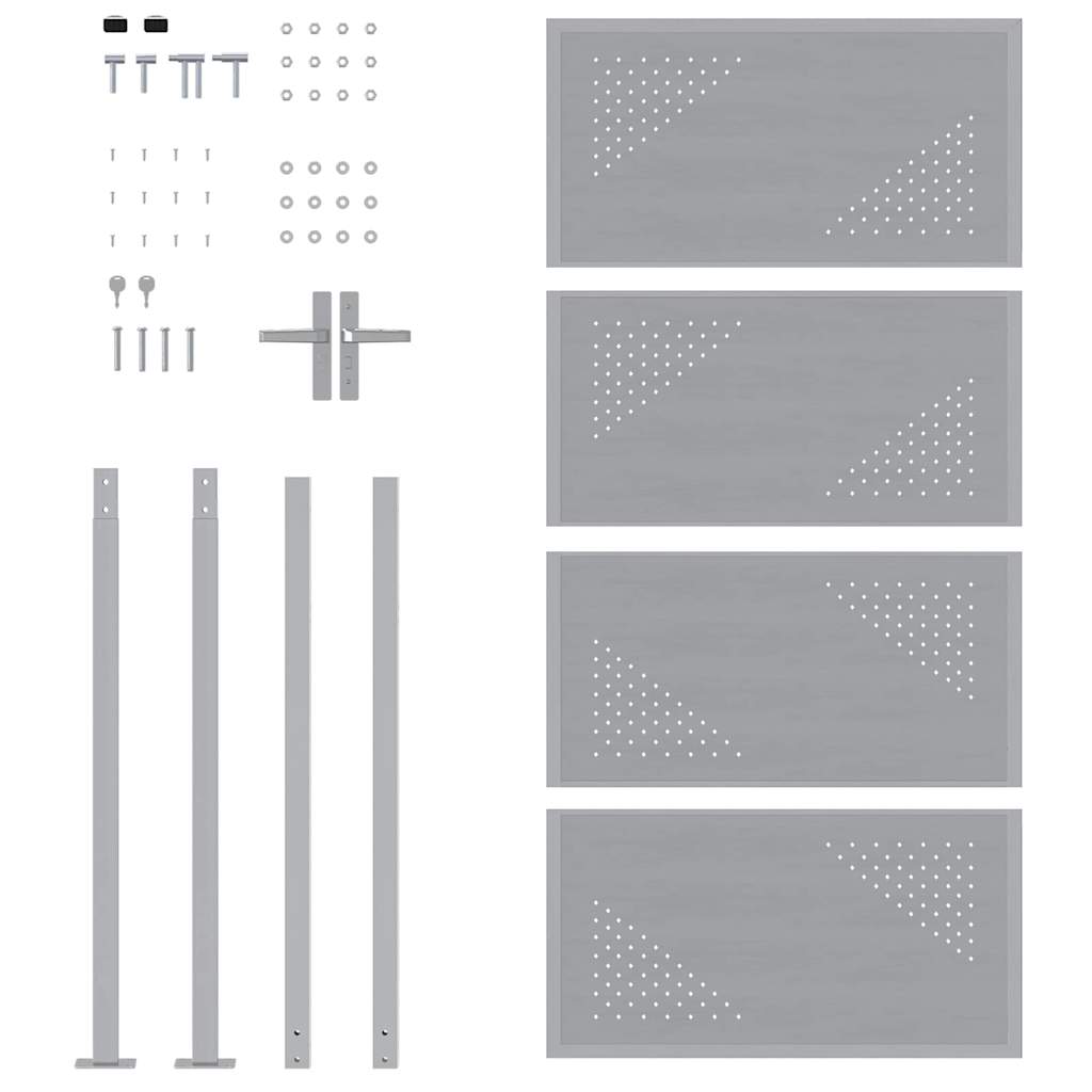 Cancello da giardino Argento 96 x 180 cm Acciaio inossidabile