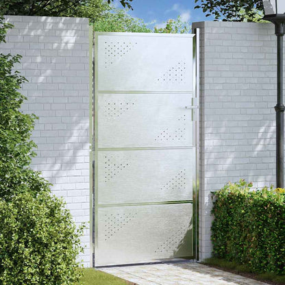 Cancello da giardino Argento 96 x 180 cm Acciaio inossidabile