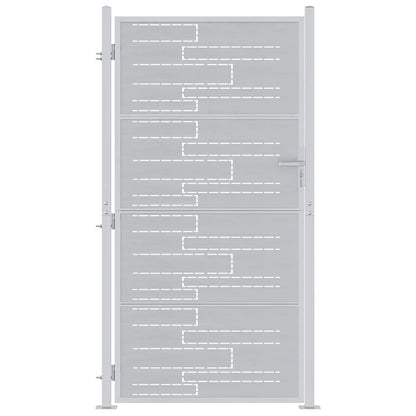 Cancello da giardino Argento 96 x 200 cm Acciaio inossidabile