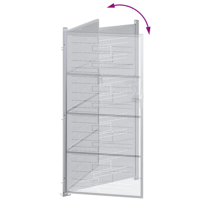 Cancello da giardino Argento 96 x 200 cm Acciaio inossidabile