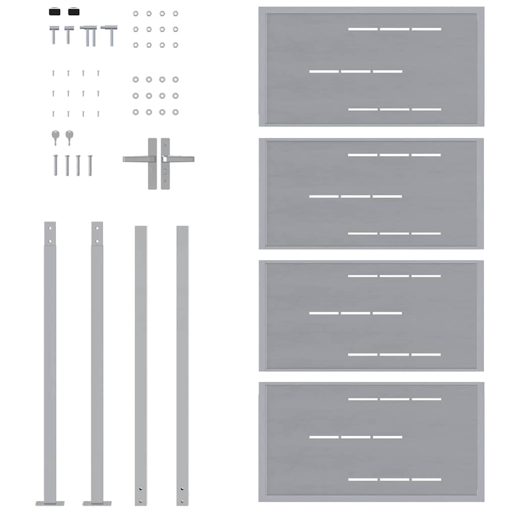 Cancello da giardino Argento 96 x 200 cm Acciaio inossidabile