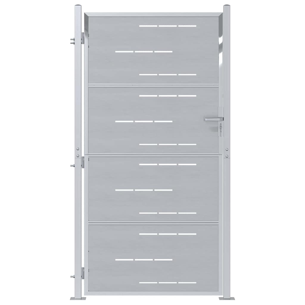Cancello da giardino Argento 96 x 200 cm Acciaio inossidabile