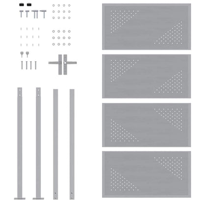 Cancello da giardino Argento 96 x 200 cm Acciaio inossidabile