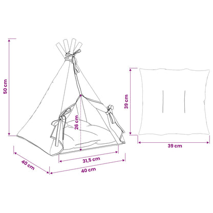 Tenda per animali con cuscino Bianco 40 x 40 x 50 cm Poliestere | homemem39