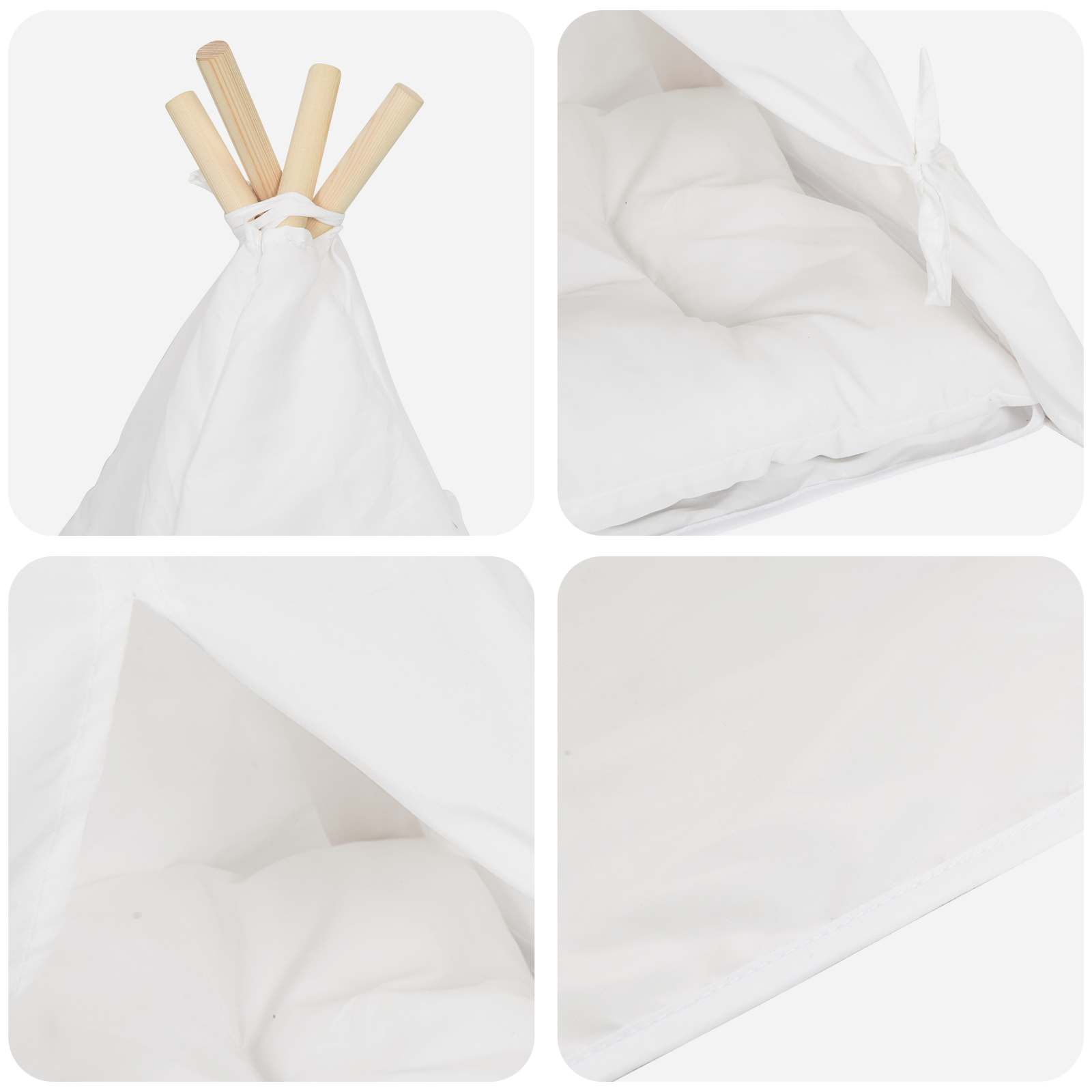 Tenda per animali con cuscino Bianco 50 x 50 x 60 cm Poliestere | homemem39