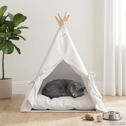 Tenda per animali con cuscino Bianco 50 x 50 x 60 cm Poliestere | homemem39