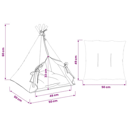 Tenda per animali con cuscino Bianco 50 x 50 x 60 cm Poliestere | homemem39