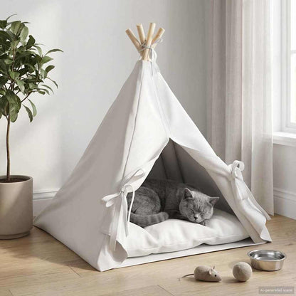 Tenda per animali con cuscino Bianco 60 x 60 x 70 cm Poliestere | homemem39