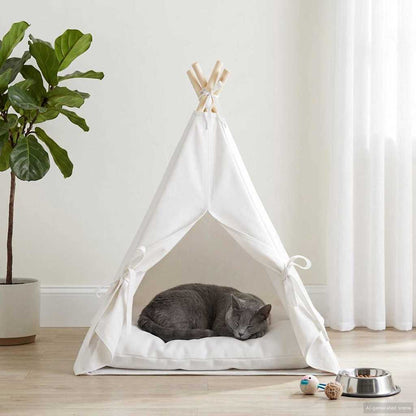 Tenda per animali con cuscino Bianco 60 x 60 x 70 cm Poliestere | homemem39