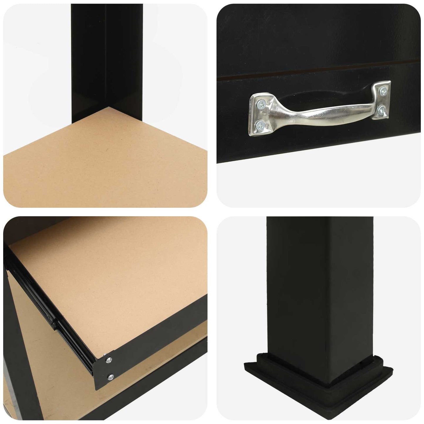 Banco da lavoro con cassetto Nero 114 x 54 x 91 cm | homemem39