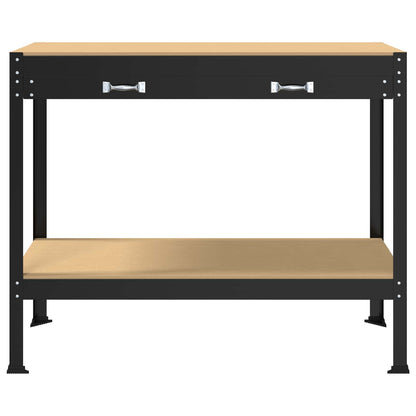 Banco da lavoro con cassetto Nero 114 x 54 x 91 cm | homemem39