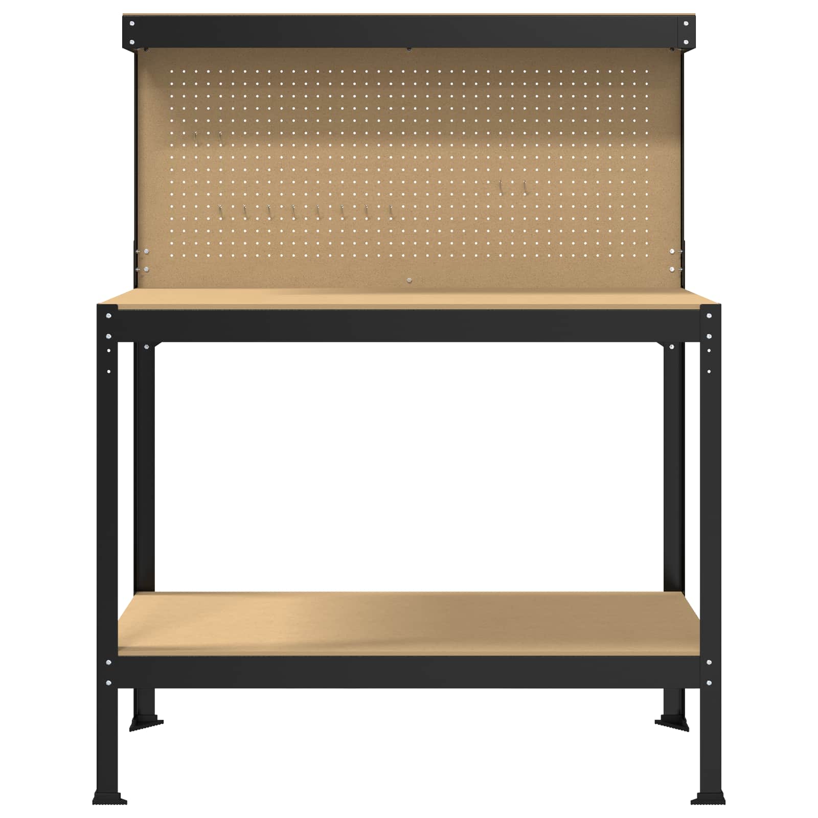 Banco da lavoro con lo scaffale Nero 114 x 54 x 145 cm | homemem39