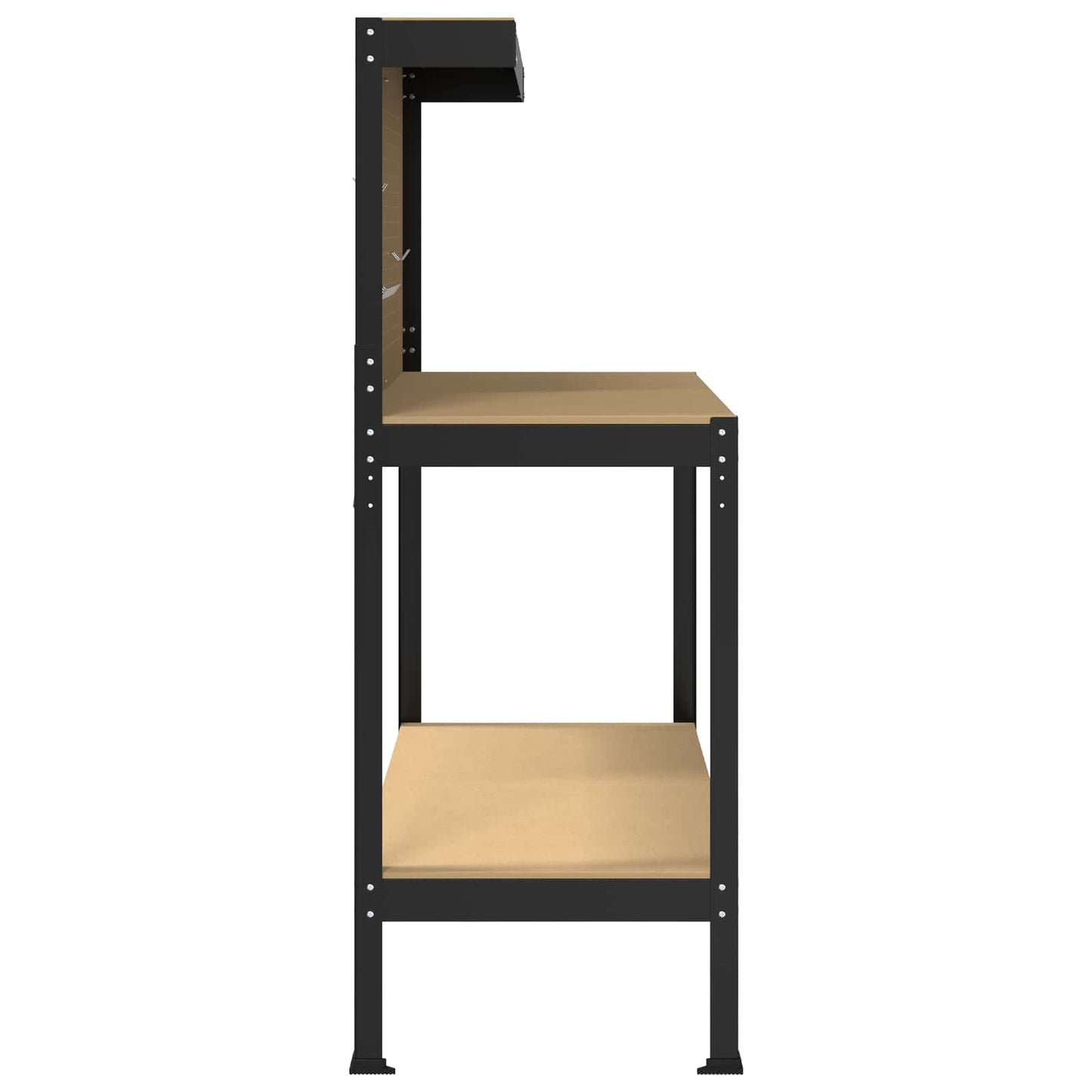 Banco da lavoro con lo scaffale Nero 114 x 54 x 145 cm | homemem39