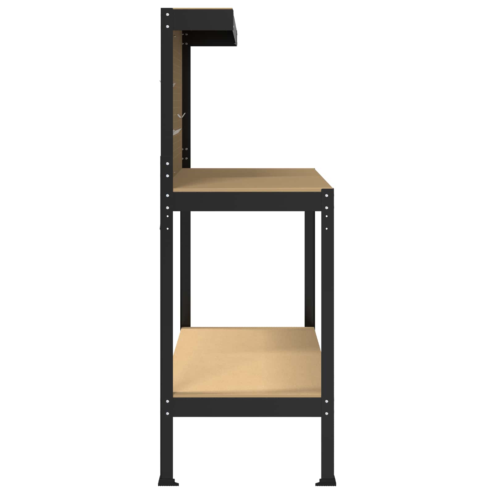 Banco da lavoro con lo scaffale Nero 114 x 54 x 145 cm | homemem39