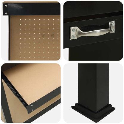 Banco da lavoro con cassetto Nero 81 x 41 x 145 cm | homemem39