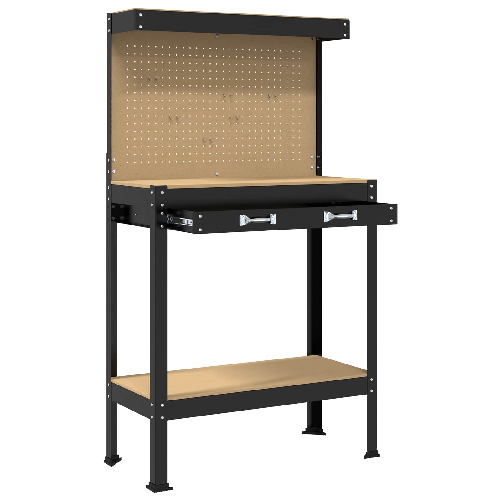 Banco da lavoro con cassetto Nero 81 x 41 x 145 cm | homemem39