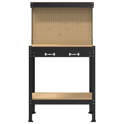 Banco da lavoro con cassetto Nero 81 x 41 x 145 cm | homemem39