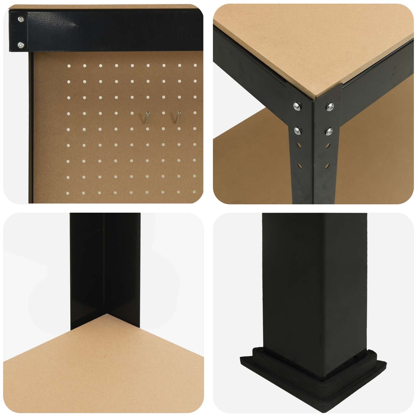 Banco da lavoro con lo scaffale Nero 81 x 41 x 145 cm | homemem39