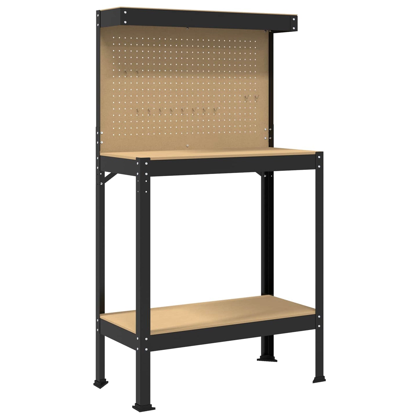 Banco da lavoro con lo scaffale Nero 81 x 41 x 145 cm | homemem39