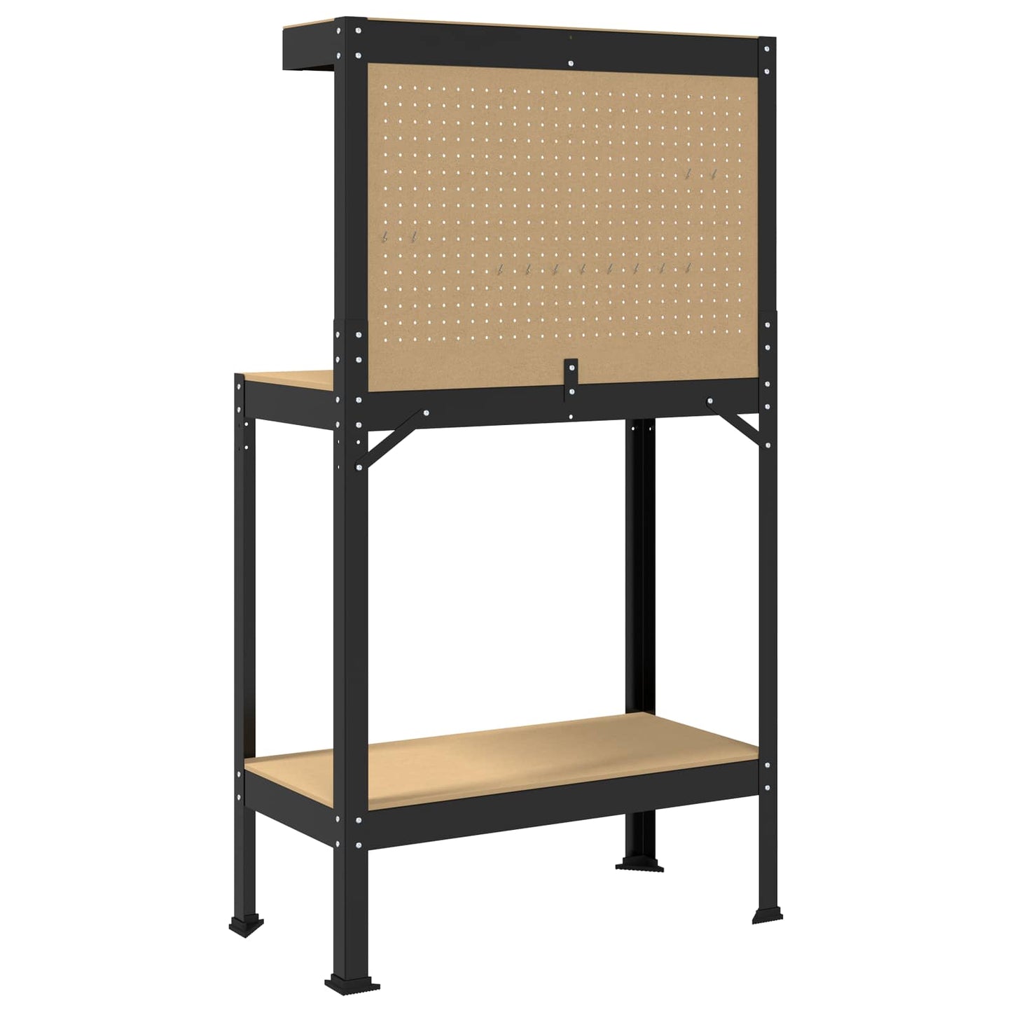 Banco da lavoro con lo scaffale Nero 81 x 41 x 145 cm | homemem39