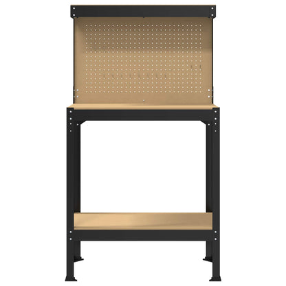 Banco da lavoro con lo scaffale Nero 81 x 41 x 145 cm | homemem39