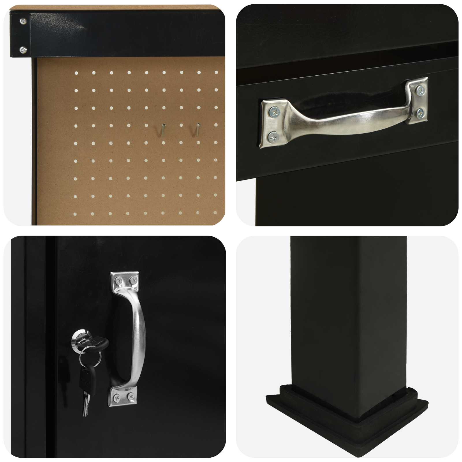Banco da lavoro con cassetto con blocco Nero 90 x 49 x 141 cm | homemem39
