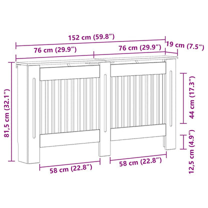 Copertura per radiatori Bianco Lucido 152 x 19 x 81,5 cm | homemem39