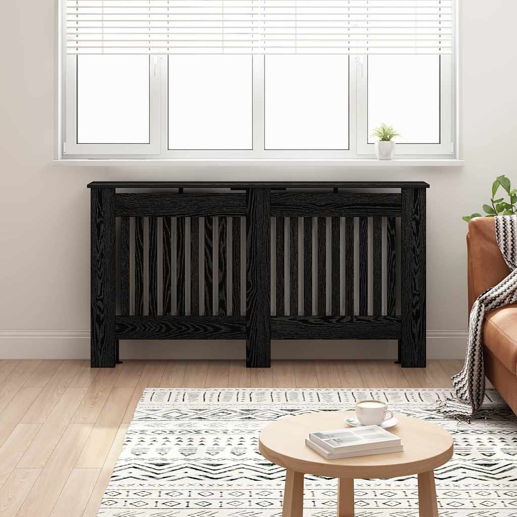 Copertura per radiatori Rovere Nero 152 x 19 x 81,5 cm | homemem39