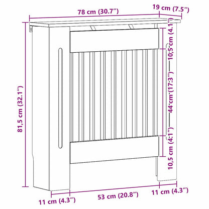 Copertura per radiatori Legno vecchio 78 x 19 x 81,5 cm | homemem39