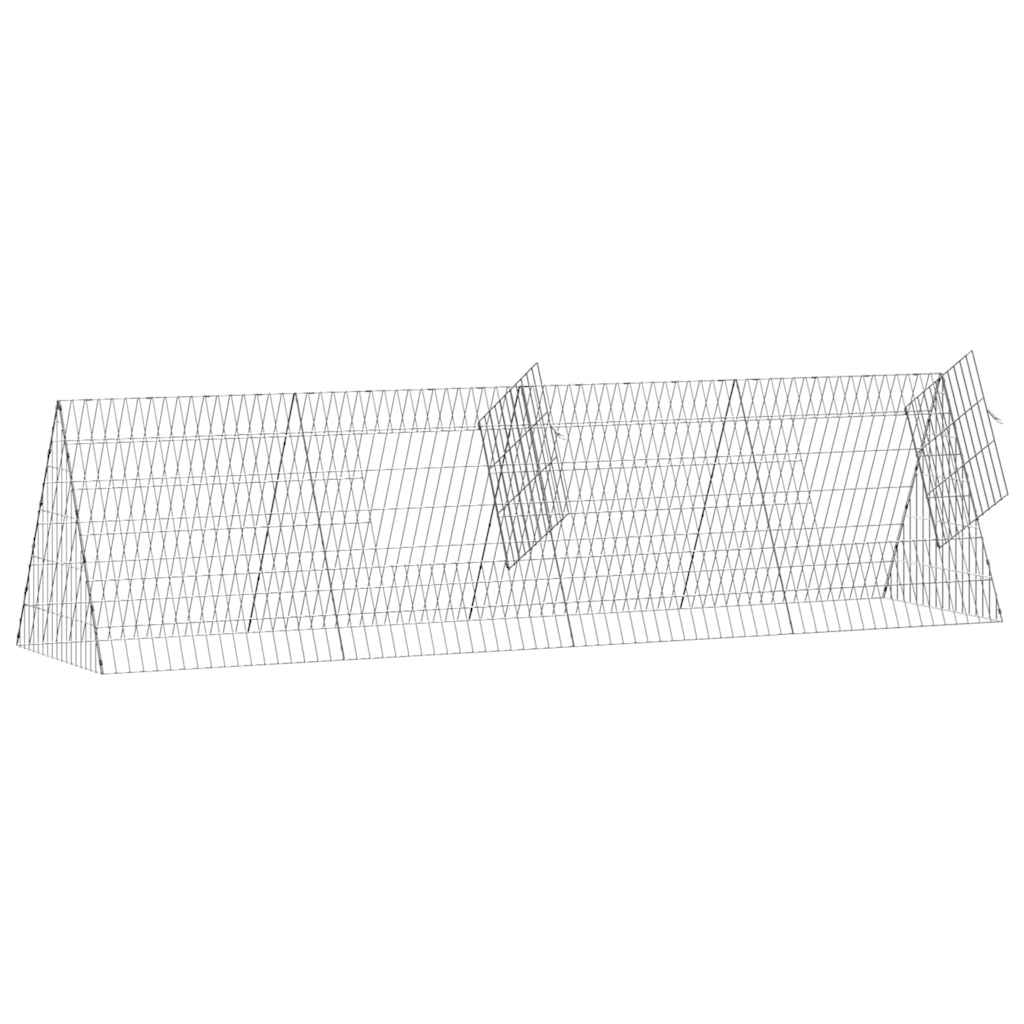 Gabbia per Conigli Argento 215 x 55 x 55 cm Acciaio zincato | homemem39