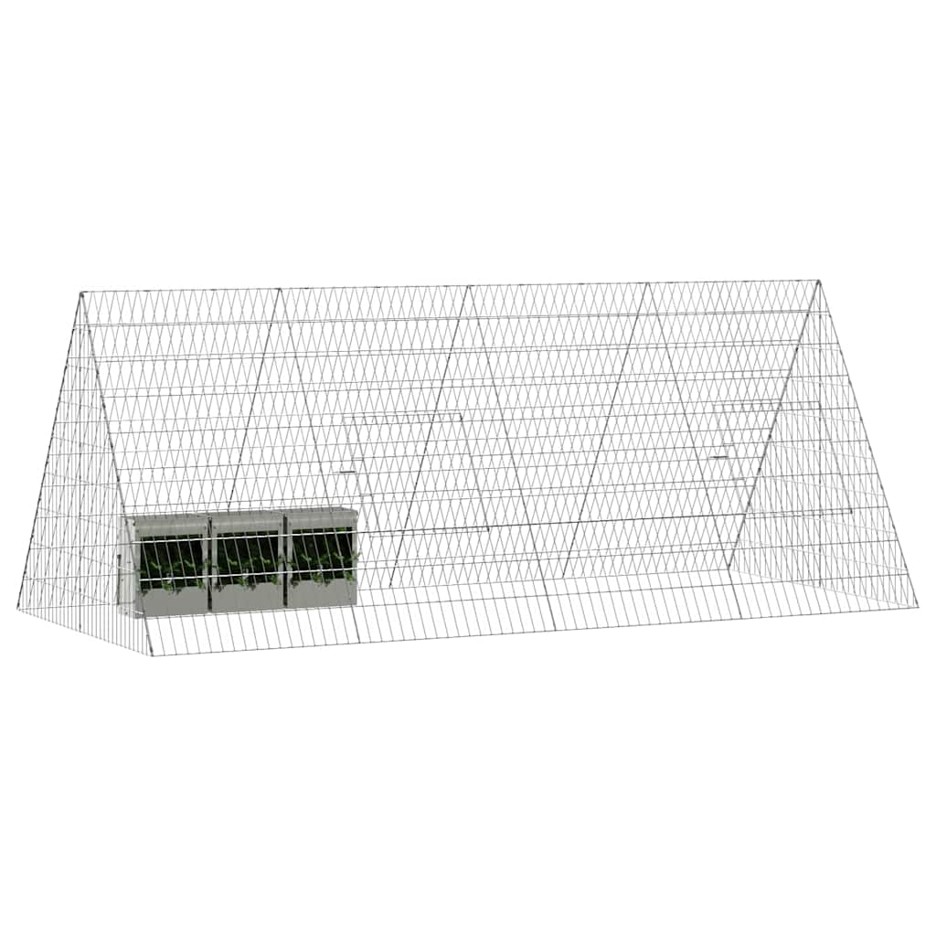 Gabbia per Conigli Argento 215 x 100 x 85 cm Acciaio zincato | homemem39
