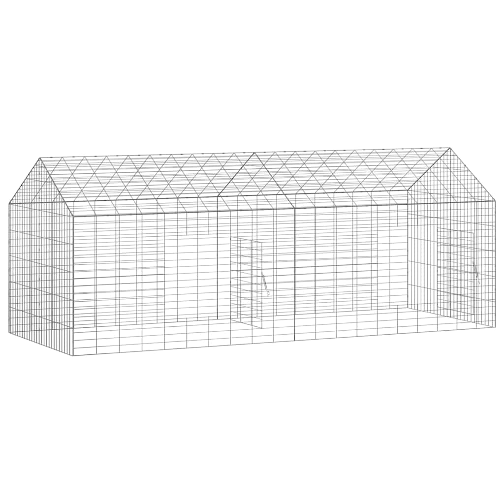 Gabbia per Conigli Argento 200 x 78 x 78 cm Acciaio zincato | homemem39